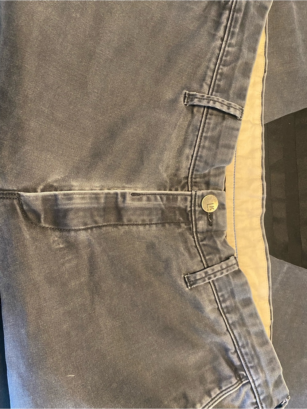 Relaxed Fit Men's Chino Pants in Washed Blue